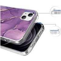 SaharaCase - Marble Series Case for Apple iPhone 13 - Purple/Gold