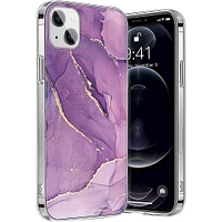 SaharaCase - Marble Series Case for Apple iPhone 13 mini - Purple/Gold