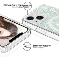 SaharaCase - Sparkle Case with MagSafe for Apple iPhone 13 - Clear, Teal, Green