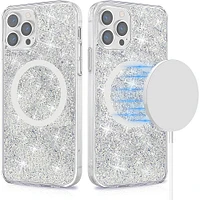 SaharaCase - Sparkle Case with MagSafe for Apple iPhone 13 Pro - Clear/Silver