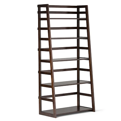 Simpli Home - Acadian Ladder Shelf Bookcase - Brunette Brown