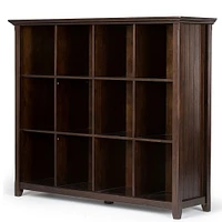 Simpli Home - Acadian Wide Ladder Shelf Bookcase - Brunette Brown