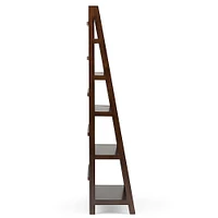 Simpli Home - Acadian Wide Ladder Shelf Bookcase - Brunette Brown