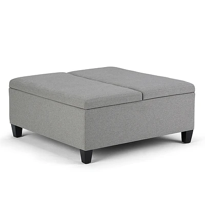 Simpli Home - Ellis Coffee Table Storage Ottoman - Dove Grey