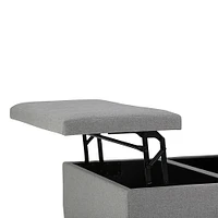 Simpli Home - Ellis Coffee Table Storage Ottoman - Dove Grey