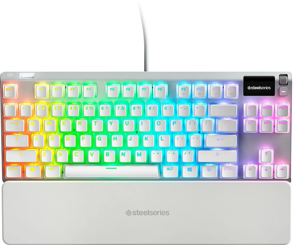 SteelSeries - Apex 7 Ghost TKL Wired Mechanical Red Linear Gaming Keyboard with RGB Backlighting - White