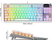 SteelSeries - Apex 7 Ghost TKL Wired Mechanical Red Linear Gaming Keyboard with RGB Backlighting - White