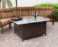 AZ Patio Heaters - Outdoor Aluminum Rectangular Fire Pit - Hammered Bronze