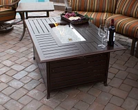 AZ Patio Heaters - Outdoor Aluminum Rectangular Fire Pit - Hammered Bronze