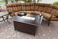 AZ Patio Heaters - Outdoor Aluminum Rectangular Fire Pit - Hammered Bronze