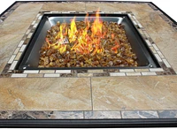 AZ Patio Heaters - Square Tile Top Fire Pit - Brown