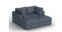 Lovesac - Seats + Sides Rained Chenille & Standard Foam