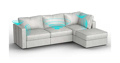 Lovesac - Seats + Sides Luxe Chenille & Standard Foam with Speaker Immersive Sound + Charge System