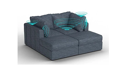 Lovesac - Seats + Sides Rained Chenille & Lovesoft with Speaker Immersive Sound + Charge System