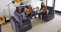 Lovesac - Seats + Sides Rained Chenille & Standard Foam with Speaker Immersive Sound + Charge System