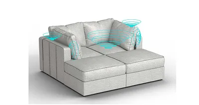 Lovesac - Seats + Sides Luxe Chenille & Lovesoft with Speaker Immersive Sound + Charge System