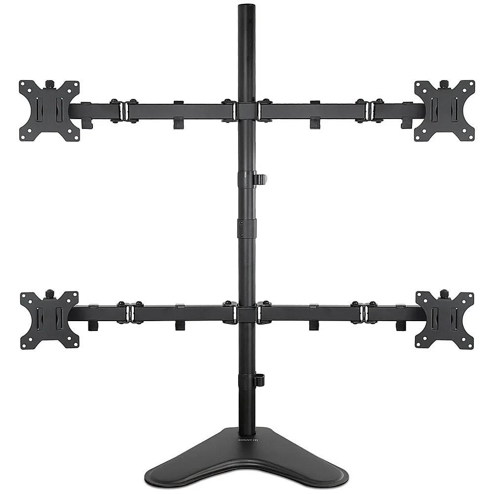 Mount-It! - Quad Monitor Desk Stand - Black