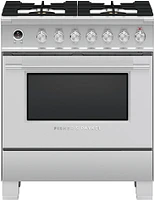 Fisher & Paykel - 3.5 Cu. Ft. Self-Cleaning 4 Burner Range Dual Fuel Range - Stainless Steel