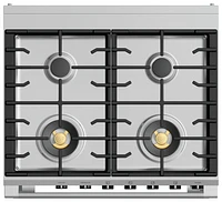 Fisher & Paykel - 3.5 Cu. Ft. Self-Cleaning 4 Burner Range Dual Fuel Range - Stainless Steel