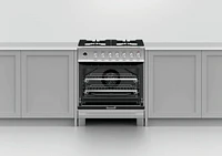 Fisher & Paykel - 3.5 Cu. Ft. Self-Cleaning 4 Burner Range Dual Fuel Range - Stainless Steel