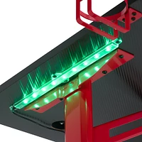 CorLiving - Conqueror Gaming Desk with LED Lights - Red and Black