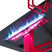CorLiving - Conqueror Gaming Desk with LED Lights - Red and Black