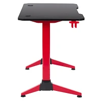 CorLiving - Conqueror Gaming Desk with LED Lights - Red and Black