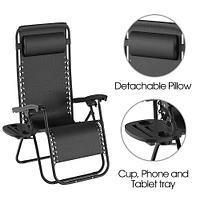 Hastings Home - Anti-Gravity Lounge Chairs Set of 2 - Black