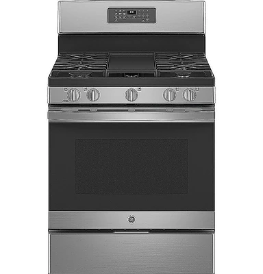 GE - 5.0 Cu. Ft. Freestanding Gas Range with Self-cleaning and Power Boil Burner