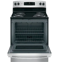 GE - 5.0 Cu. Ft. Self-Cleaning Freestanding Electric Range - Stainless Steel