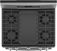 GE - 6.8 Cu. Ft. Freestanding Double-Oven Gas Convection Range with Self-Steam Cleaning and No-Preheat Air Fry - Stainless Steel