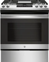 GE - 5.3 Cu. Ft. Slide-In Gas Range - Stainless Steel