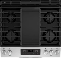 GE - 5.3 Cu. Ft. Slide-In Gas Range - Stainless Steel