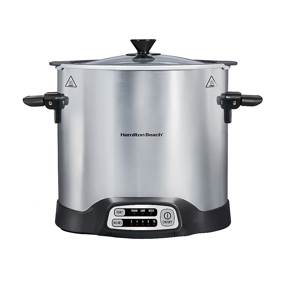 Hamilton Beach - Sear & Cook Stockpot 10 Quart Slow Cooker - SILVER