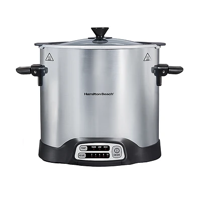 Hamilton Beach - Sear & Cook Stockpot 10 Quart Slow Cooker - SILVER