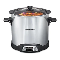 Hamilton Beach - Sear & Cook Stockpot 10 Quart Slow Cooker - SILVER