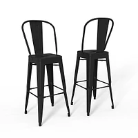 Simpli Home - Fletcher Metal Bar Stool (set of 2) - Black