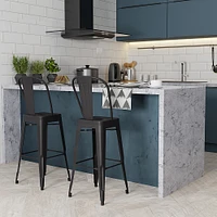 Simpli Home - Fletcher Metal Bar Stool (set of 2) - Black