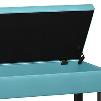 Simpli Home - Cosmopolitan Storage Ottoman Bench with Open Bottom - Soft Blue