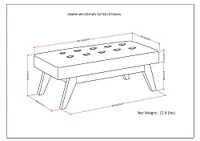 Simpli Home - Draper Mid Century Tufted Ottoman Bench