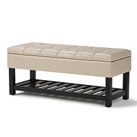 Simpli Home - Saxon Storage Ottoman Bench