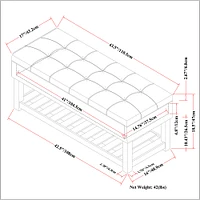 Simpli Home - Saxon Storage Ottoman Bench