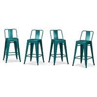 Simpli Home - Rayne Metal Counter Height Stool (Set of