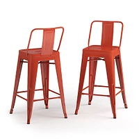 Simpli Home - Rayne Metal Counter Height Stool (Set of