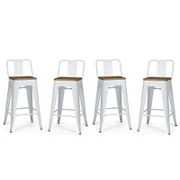 Simpli Home - Rayne Metal and Wood Counter Height Stool (Set of