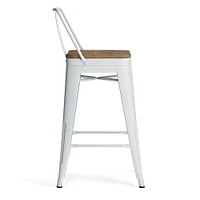 Simpli Home - Rayne Metal and Wood Counter Height Stool (Set of