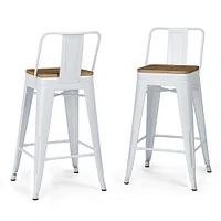 Simpli Home - Rayne Metal and Wood Counter Height Stool (Set of