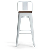 Simpli Home - Rayne Metal and Wood Bar Stool (Set of 2) - White