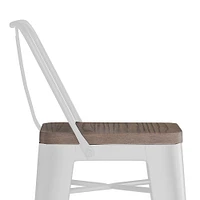 Simpli Home - Rayne Metal and Wood Bar Stool (Set of 2) - White