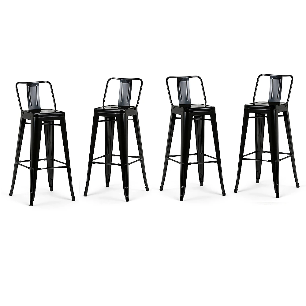 Simpli Home - Rayne Metal Bar Stool (Set of 4) - Black